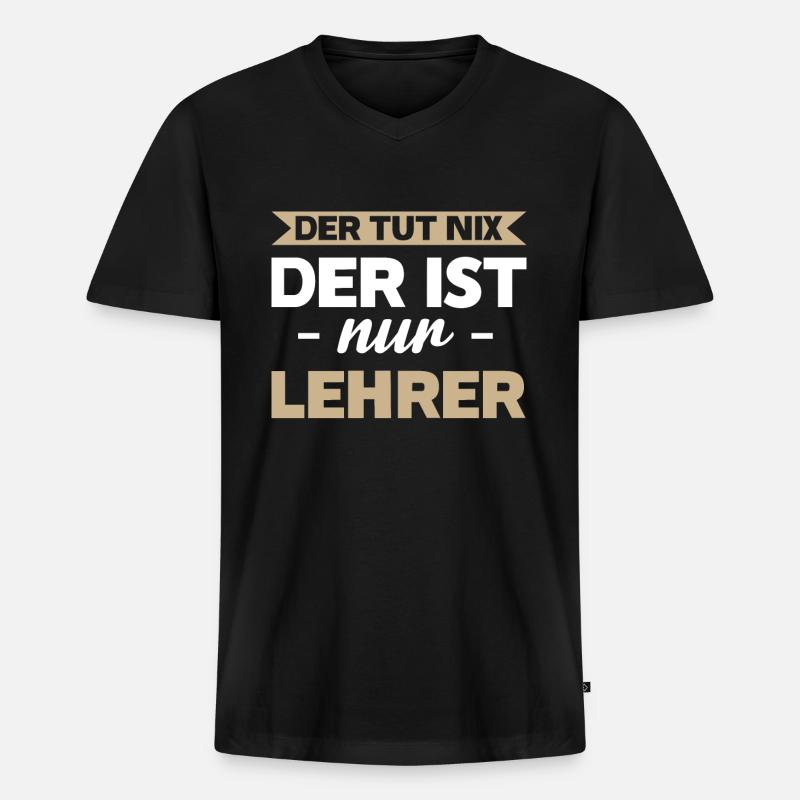 Lehrer Schule Pädagoge Geschenk - Männer Premium Bio T-Shirt mit V-Ausschnitt - Schwarz
