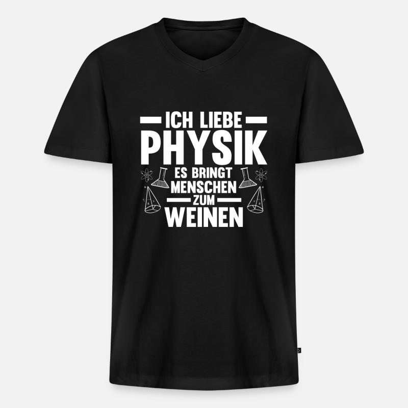 Physiker Beruf Wissenschaftler Geschenk - Männer Premium Bio T-Shirt mit V-Ausschnitt - Schwarz