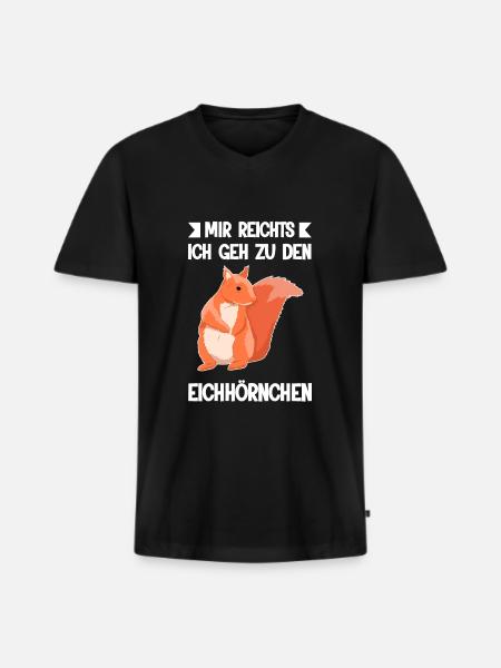 Eichhörnchen Tier Tiere Geschenk - Männer Premium Bio T-Shirt mit V-Ausschnitt - Schwarz