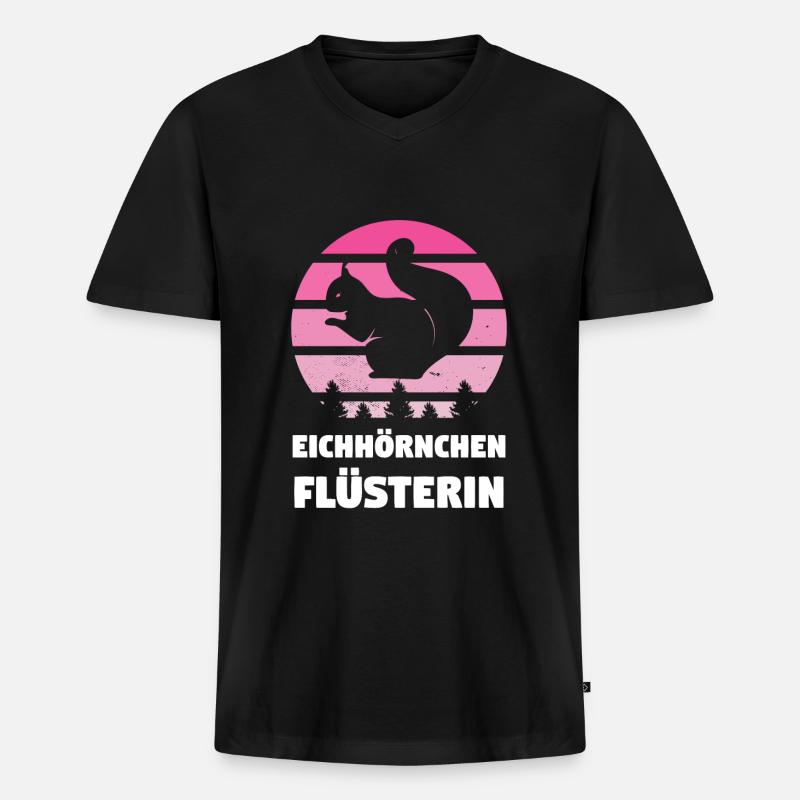 Eichhörnchen Tier Eichhörnchen Liebhaberin - Männer Premium Bio T-Shirt mit V-Ausschnitt - Schwarz
