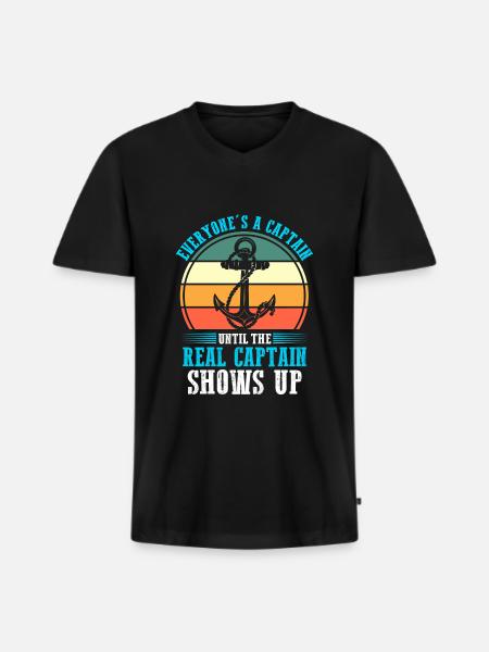 Captain Boat Captains Gift - Men's Premium Organic T-shirt with V-neck - black