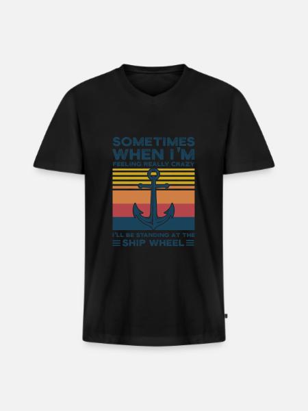 Captain Captains Boating Gift - Men's Premium Organic T-shirt with V-neck - black