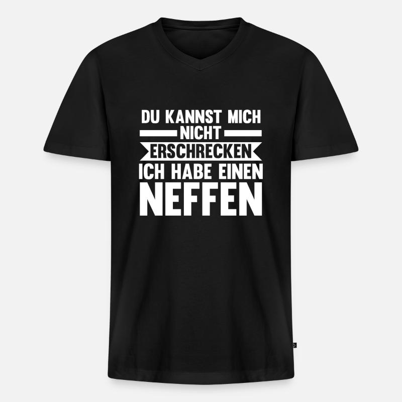 Onkel Neffe Neffen Geschenk - Männer Premium Bio T-Shirt mit V-Ausschnitt - Schwarz