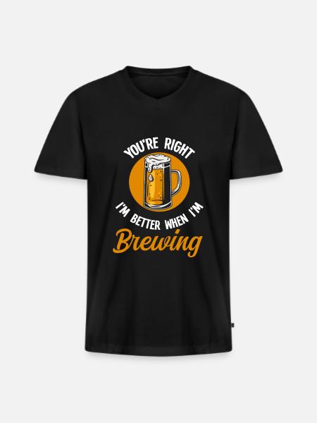Brewery Beer Gift - Men's Premium Organic T-shirt with V-neck - black