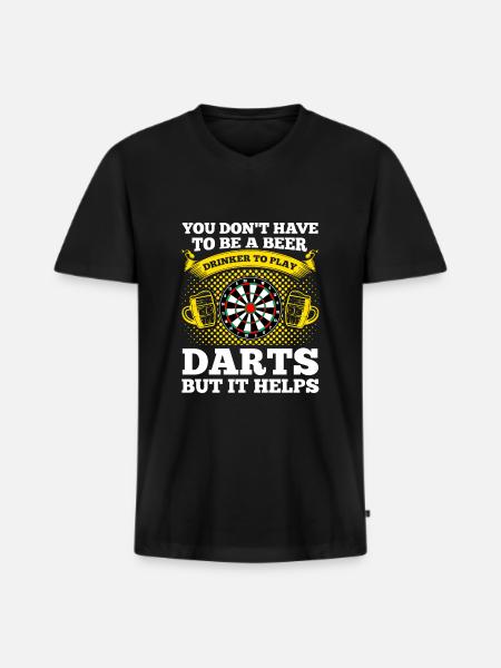 Darts Game Darts Player Gift - Men's Premium Organic T-shirt with V-neck - black