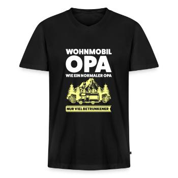 Camper Opa Wohnmobil Geschenk - Männer Premium Bio T-Shirt mit V-Ausschnitt - Schwarz - Vorne - Nico (187cm)