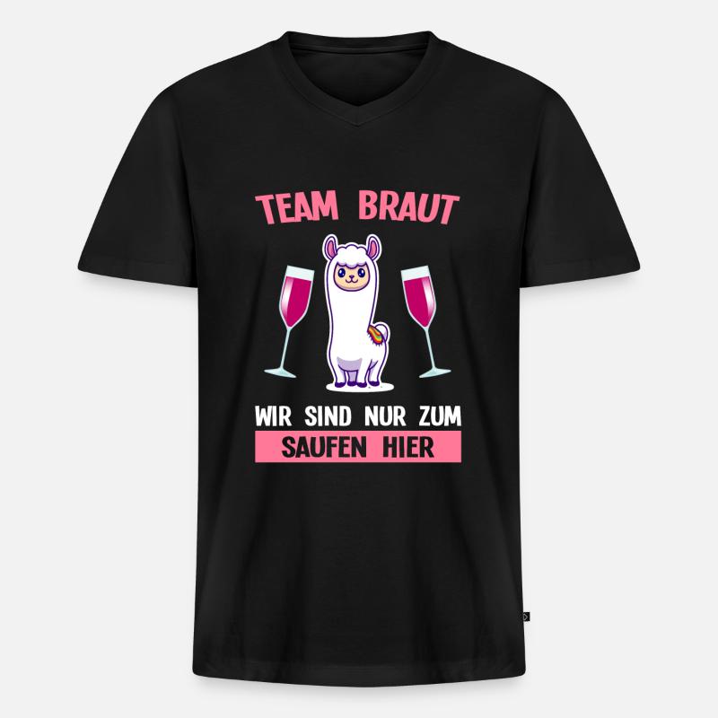 Team Braut Schaf Hochzeit Geschenk - Männer Premium Bio T-Shirt mit V-Ausschnitt - Schwarz