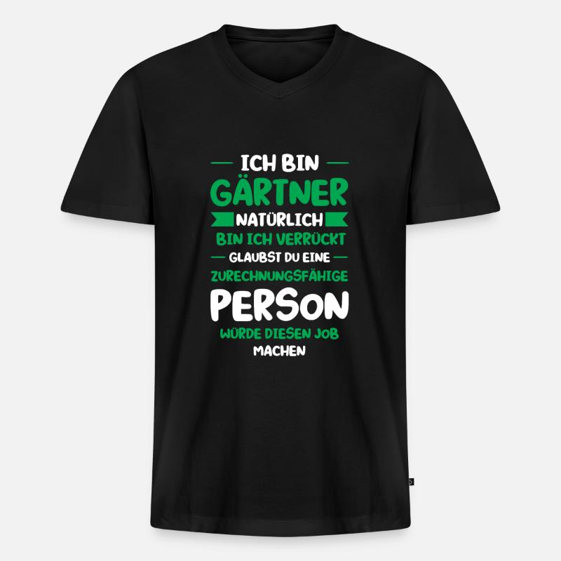 Gartenarbeit Garten Gartenbau Geschenk - Männer Premium Bio T-Shirt mit V-Ausschnitt - Schwarz