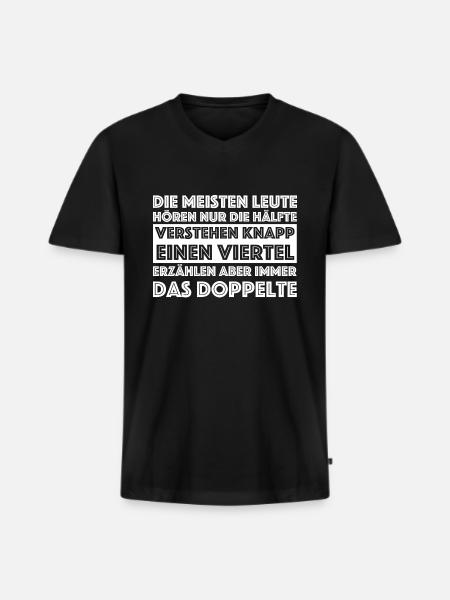 Alles Dummschwätzer | lustige Sprüche, Provokation - Männer Premium Bio T-Shirt mit V-Ausschnitt - Schwarz