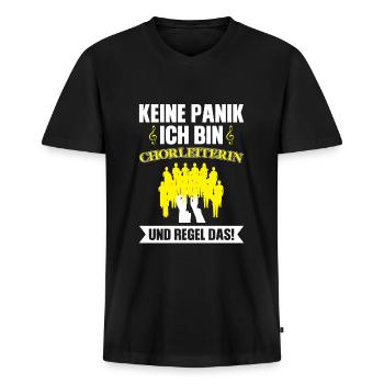 Chorleiterin Beruf Chorsänger Geschenk - Männer Premium Bio T-Shirt mit V-Ausschnitt - Schwarz - Vorne - Nico (187cm)