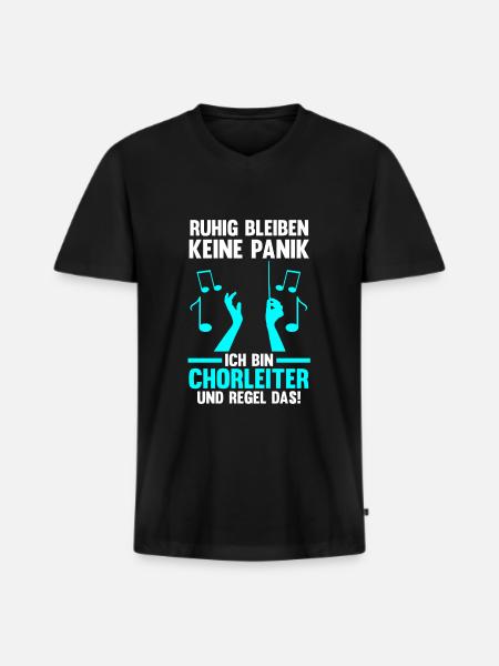 Chorleiter Beruf Dirigent Geschenk - Männer Premium Bio T-Shirt mit V-Ausschnitt - Schwarz