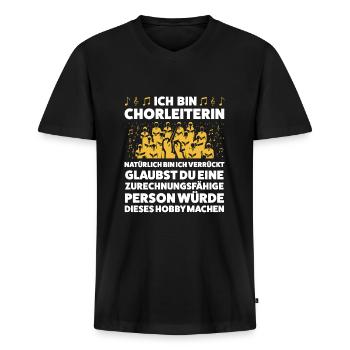 Chorleiterin Beruf Dirigentin Geschenk - Männer Premium Bio T-Shirt mit V-Ausschnitt - Schwarz - Vorne - Nico (187cm)