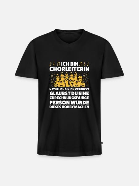 Chorleiterin Beruf Dirigentin Geschenk - Männer Premium Bio T-Shirt mit V-Ausschnitt - Schwarz