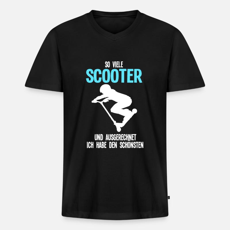 Scooter Roller Roller-Fahrer Geschenk - Männer Premium Bio T-Shirt mit V-Ausschnitt - Schwarz