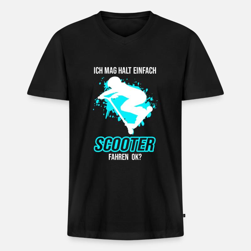 Scooter Roller Roller Fahren Geschenk - Männer Premium Bio T-Shirt mit V-Ausschnitt - Schwarz