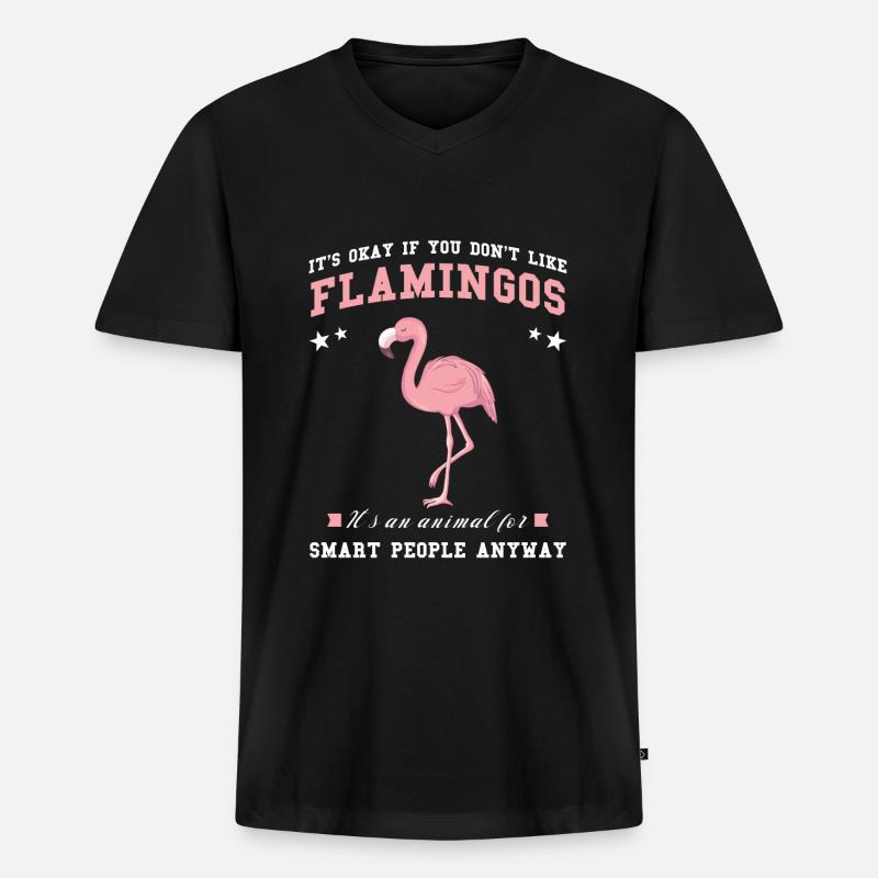 Flamingo Flamingos Tiere Geschenk - Männer Premium Bio T-Shirt mit V-Ausschnitt - Schwarz