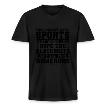 Sportspiel Sportmannschaft Geschenk - Männer Premium Bio T-Shirt mit V-Ausschnitt - Schwarz - Vorne - Nico (187cm)