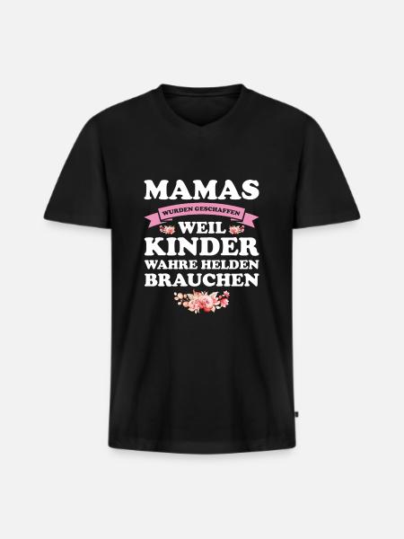 Mutter Mama Mutti Geschenk - Männer Premium Bio T-Shirt mit V-Ausschnitt - Schwarz