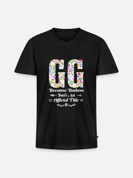 Großmutter GG Oma Geschenk - Männer Premium Bio T-Shirt mit V-Ausschnitt - Schwarz