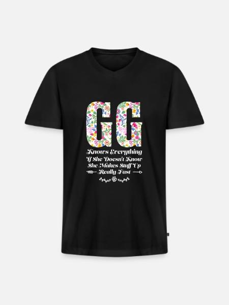 Großmutter GG Oma Geschenk - Männer Premium Bio T-Shirt mit V-Ausschnitt - Schwarz