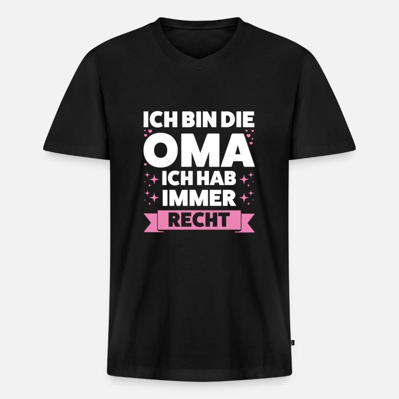Oma Großmutter Großmütter Geschenk - Männer Premium Bio T-Shirt mit V-Ausschnitt - Schwarz