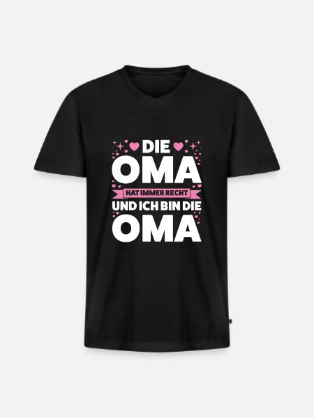 Oma Großmutter Omas Geschenk - Männer Premium Bio T-Shirt mit V-Ausschnitt - Schwarz