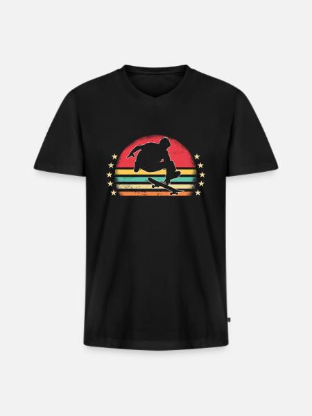 Skaters Skate Skateboarding Skateboard - Men's Premium Organic T-shirt with V-neck - black