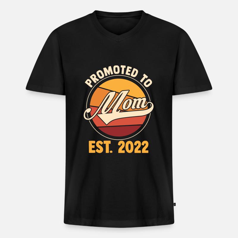 Mama Retro Mutter Geschenk - Männer Premium Bio T-Shirt mit V-Ausschnitt - Schwarz