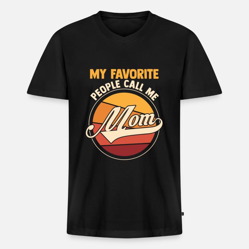 Mama Retro Mutter Geschenk - Männer Premium Bio T-Shirt mit V-Ausschnitt - Schwarz