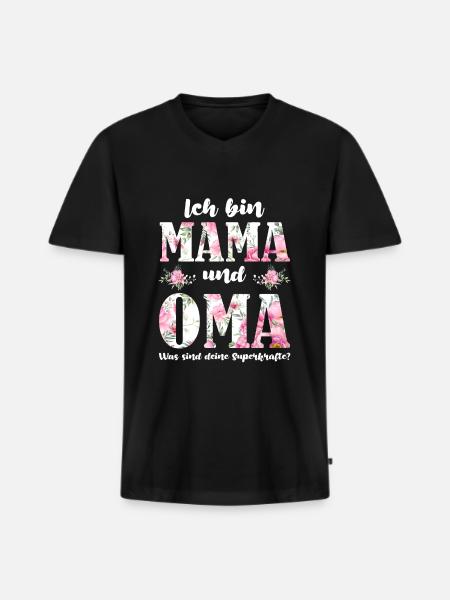 Mama Oma Mutter Geschenk - Männer Premium Bio T-Shirt mit V-Ausschnitt - Schwarz