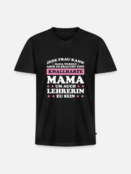 Lehrerin Mama Mutter Geschenk - Männer Premium Bio T-Shirt mit V-Ausschnitt - Schwarz