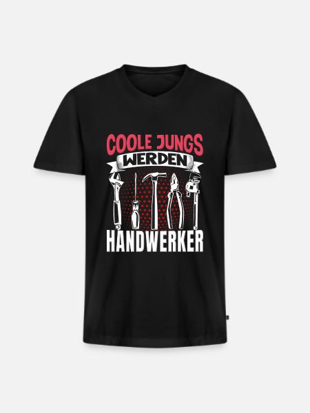 Handwerk Handwerker - Männer Premium Bio T-Shirt mit V-Ausschnitt - Schwarz