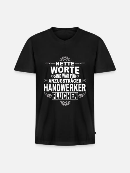 Handwerk Handwerker - Männer Premium Bio T-Shirt mit V-Ausschnitt - Schwarz