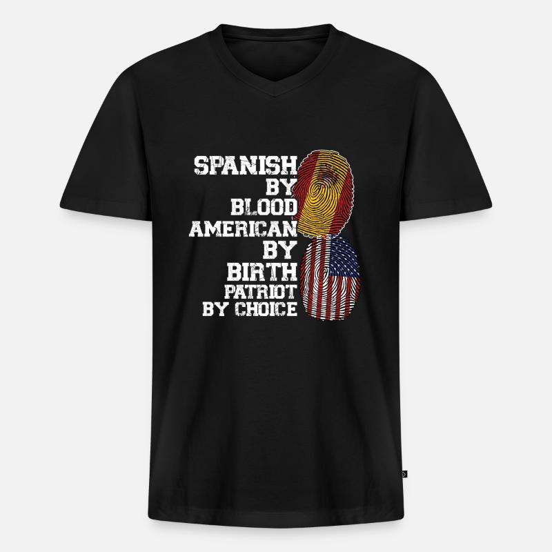 Spanisch Spanien Spanische Wurzeln Geschenk - Männer Premium Bio T-Shirt mit V-Ausschnitt - Schwarz