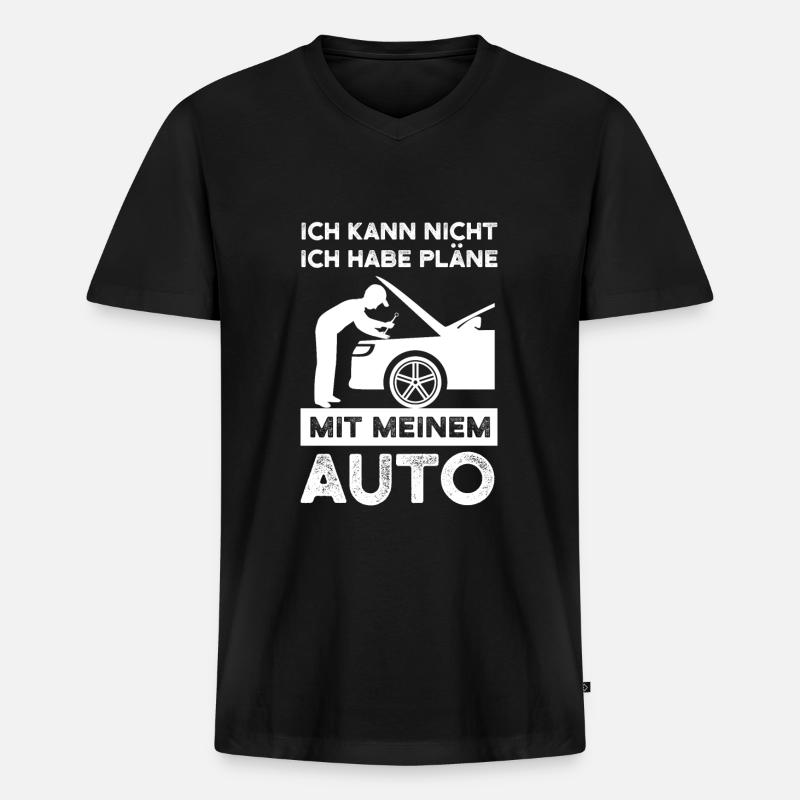 Auto Garage Autos Geschenk - Männer Premium Bio T-Shirt mit V-Ausschnitt - Schwarz