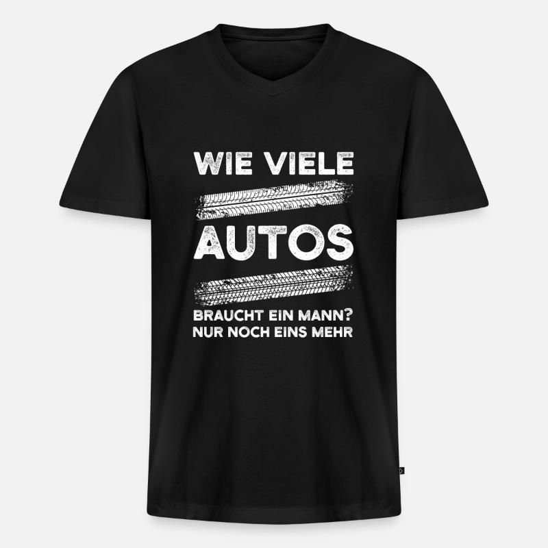 Auto Garage Autos Geschenk - Männer Premium Bio T-Shirt mit V-Ausschnitt - Schwarz