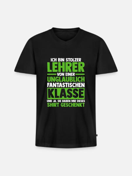 Lehrer Beruf Schullehrer Geschenk - Männer Premium Bio T-Shirt mit V-Ausschnitt - Schwarz