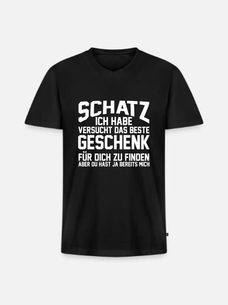 Ehefrau Familie Ehepartner Geschenk - Männer Premium Bio T-Shirt mit V-Ausschnitt - Schwarz
