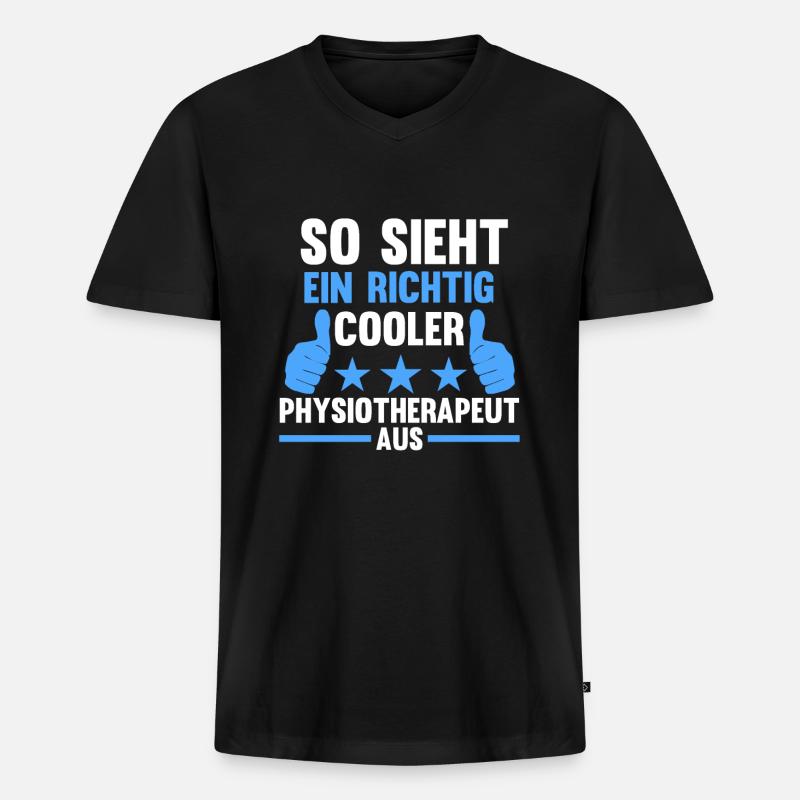Physiotherapeut Beruf Physio Geschenk - Männer Premium Bio T-Shirt mit V-Ausschnitt - Schwarz