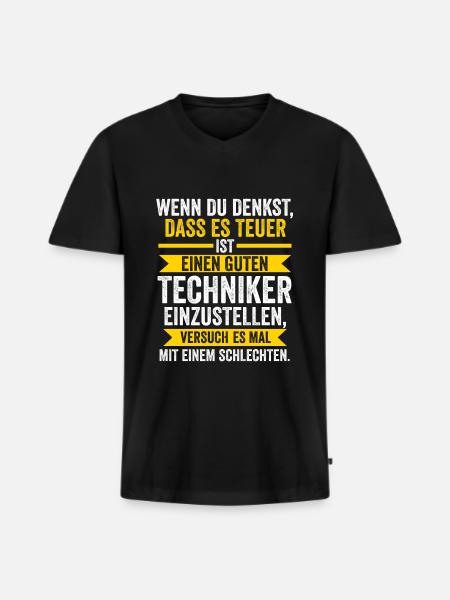 Techniker Beruf Beruf Geschenk - Männer Premium Bio T-Shirt mit V-Ausschnitt - Schwarz