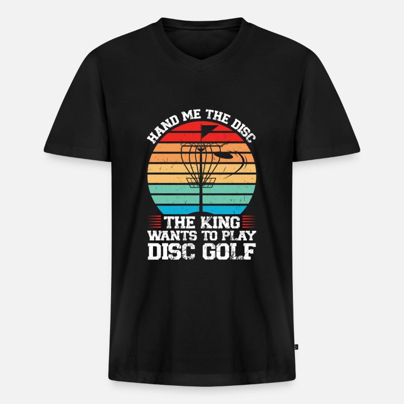 Discgolfer Discgolf Discgolfing Geschenk - Männer Premium Bio T-Shirt mit V-Ausschnitt - Schwarz
