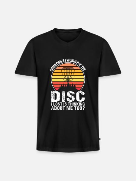 Discgolfer Discgolf Discgolfing Geschenk - Männer Premium Bio T-Shirt mit V-Ausschnitt - Schwarz
