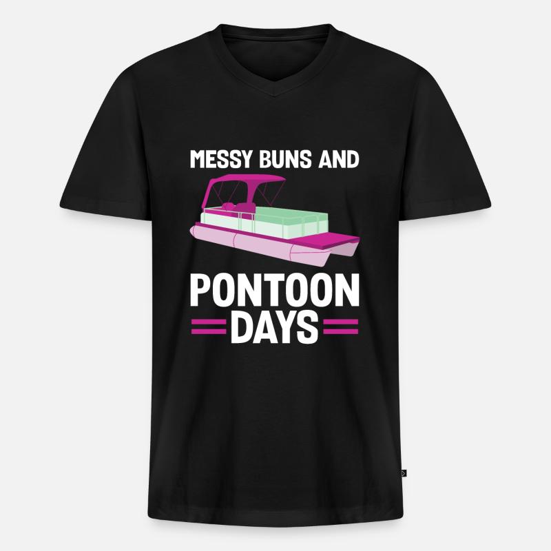 Ponton Pontonierboot Geschenk - Männer Premium Bio T-Shirt mit V-Ausschnitt - Schwarz