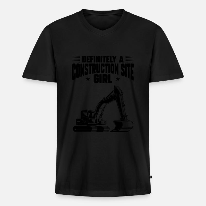 Baustelle Bauherr Geschenk - Männer Premium Bio T-Shirt mit V-Ausschnitt - Schwarz