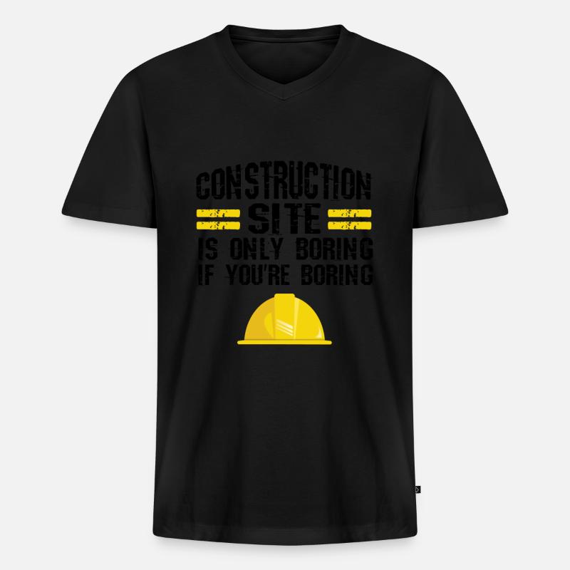 Baustelle Bauherr Geschenk - Männer Premium Bio T-Shirt mit V-Ausschnitt - Schwarz