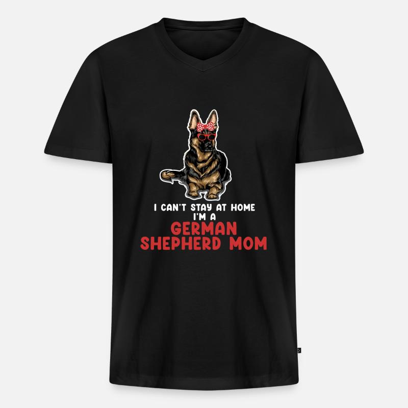 Deutscher Schäferhund Deutsche Schäferhund-Mama De - Männer Premium Bio T-Shirt mit V-Ausschnitt - Schwarz