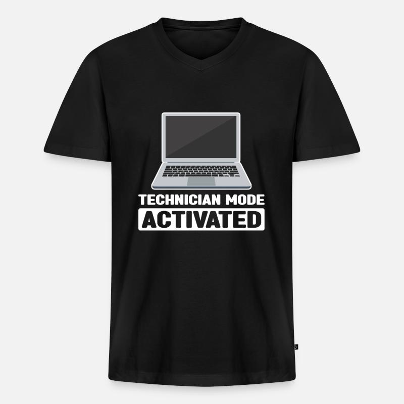 Technischer Support Computertechniker Technischer - Männer Premium Bio T-Shirt mit V-Ausschnitt - Schwarz