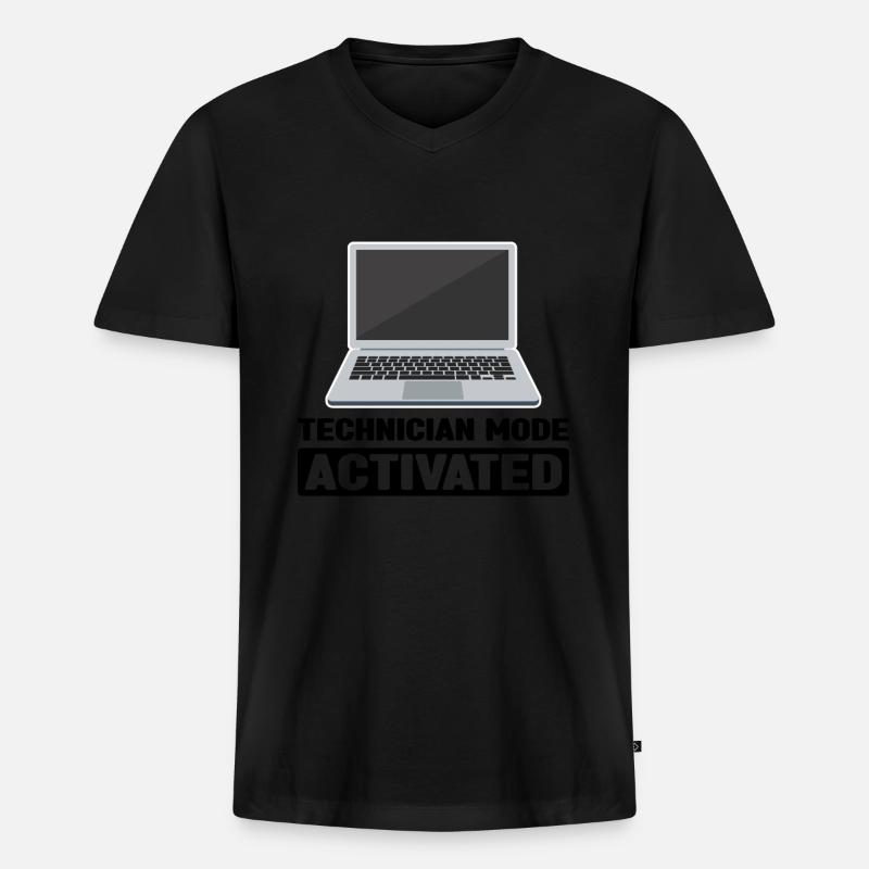 Technischer Support Computertechniker Technischer - Männer Premium Bio T-Shirt mit V-Ausschnitt - Schwarz