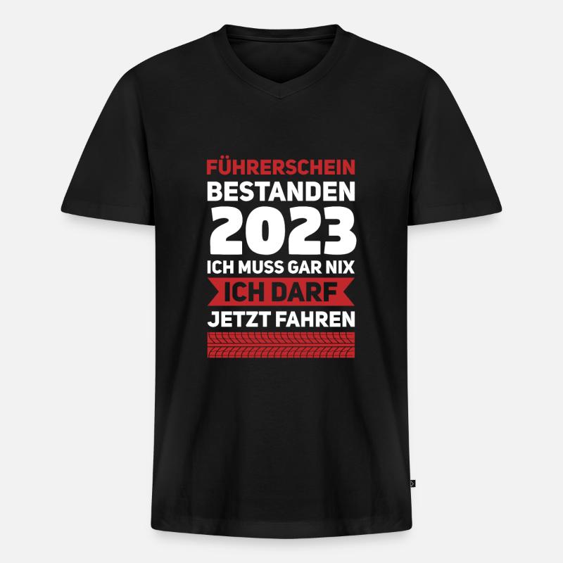 Gesellenbrief Geschenk - Männer Premium Bio T-Shirt mit V-Ausschnitt - Schwarz