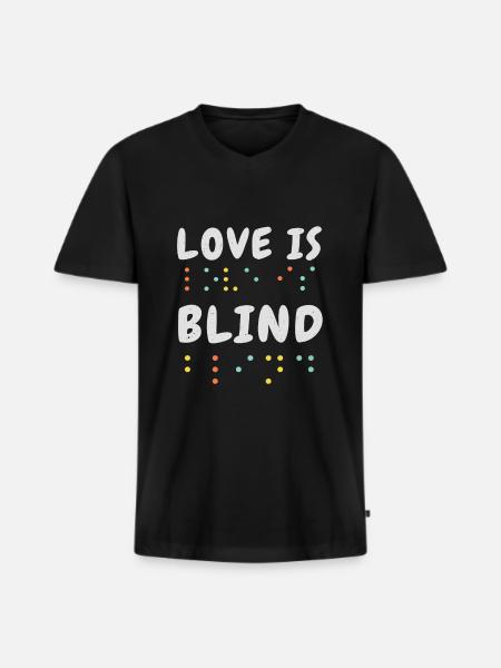 Braille Alphabet Love Braille Language Braille - Men's Premium Organic T-shirt with V-neck - black